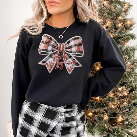 Custom Coquette Bow Crewneck Sweatshirt - WaveBerry Threads