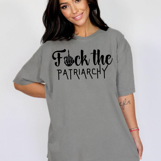 F*ck the Patriarchy Skeleton Hand Feminist T-Shirt - WaveBerry Threads