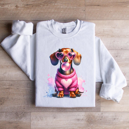 Valentine's Day Dachshund Sweatshirt - WaveBerry Threads