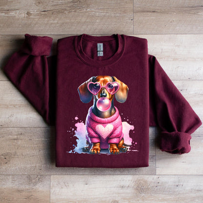 Valentine's Day Dachshund Sweatshirt - WaveBerry Threads