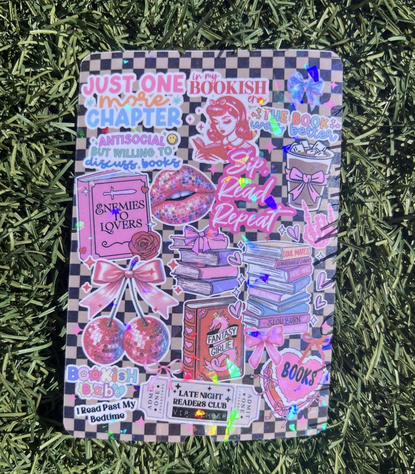 Bookish Kindle Case Insert | Just One More Chapter Holographic Book Lover Cover Overlay