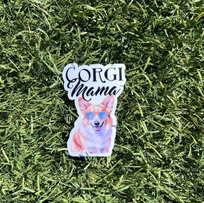 Corgi Mama Sticker – Cute Dog Mom Decal, Water-Resistant Vinyl, Corgi Lover Gift, 2" or 3" Laptop, Water Bottle, or Car Sticker