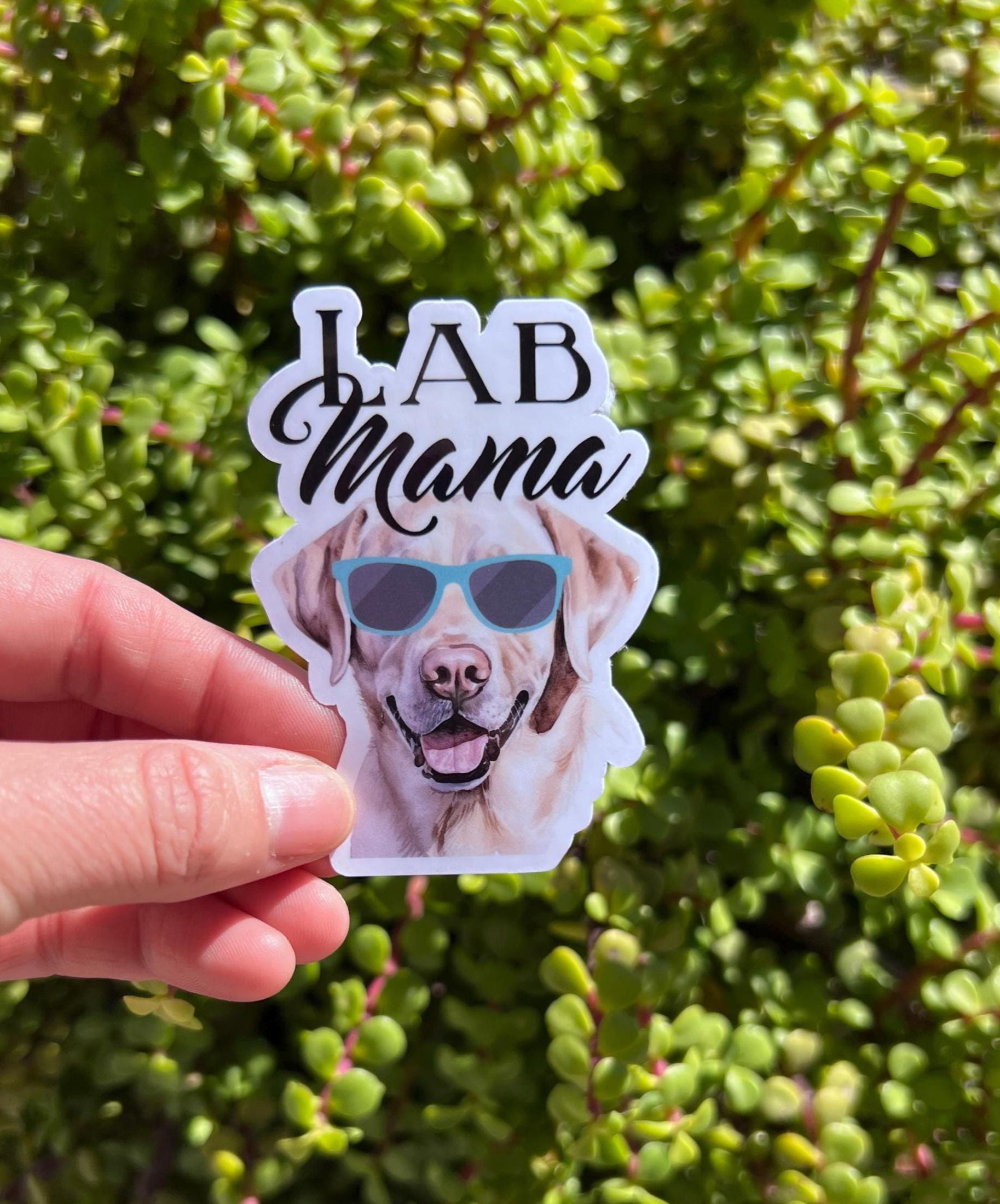 Lab Mama Sticker – Yellow or Chocolate Lab Dog Mom Decal, Water-Resistant Vinyl, 2" or 3" Labrador Lover Gift for Dog Moms