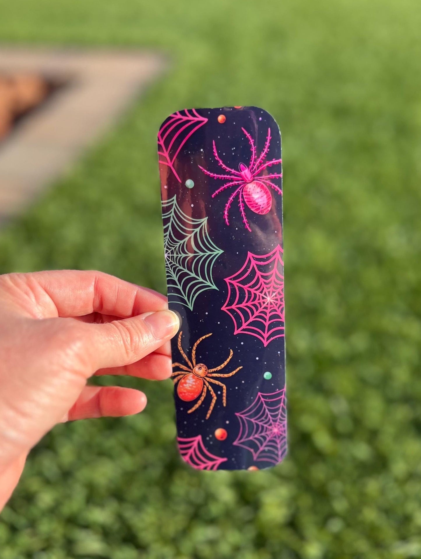 90s Neon Halloween Double-Sided Bookmarks – Retro Spooky Skull, Spider, Bat & Skeleton Bookmarks – Buy Individually or Full Set