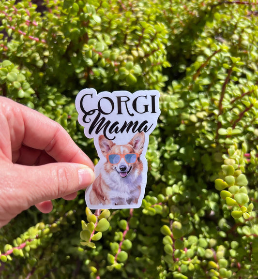Corgi Mama Sticker – Cute Dog Mom Decal, Water-Resistant Vinyl, Corgi Lover Gift, 2" or 3" Laptop, Water Bottle, or Car Sticker