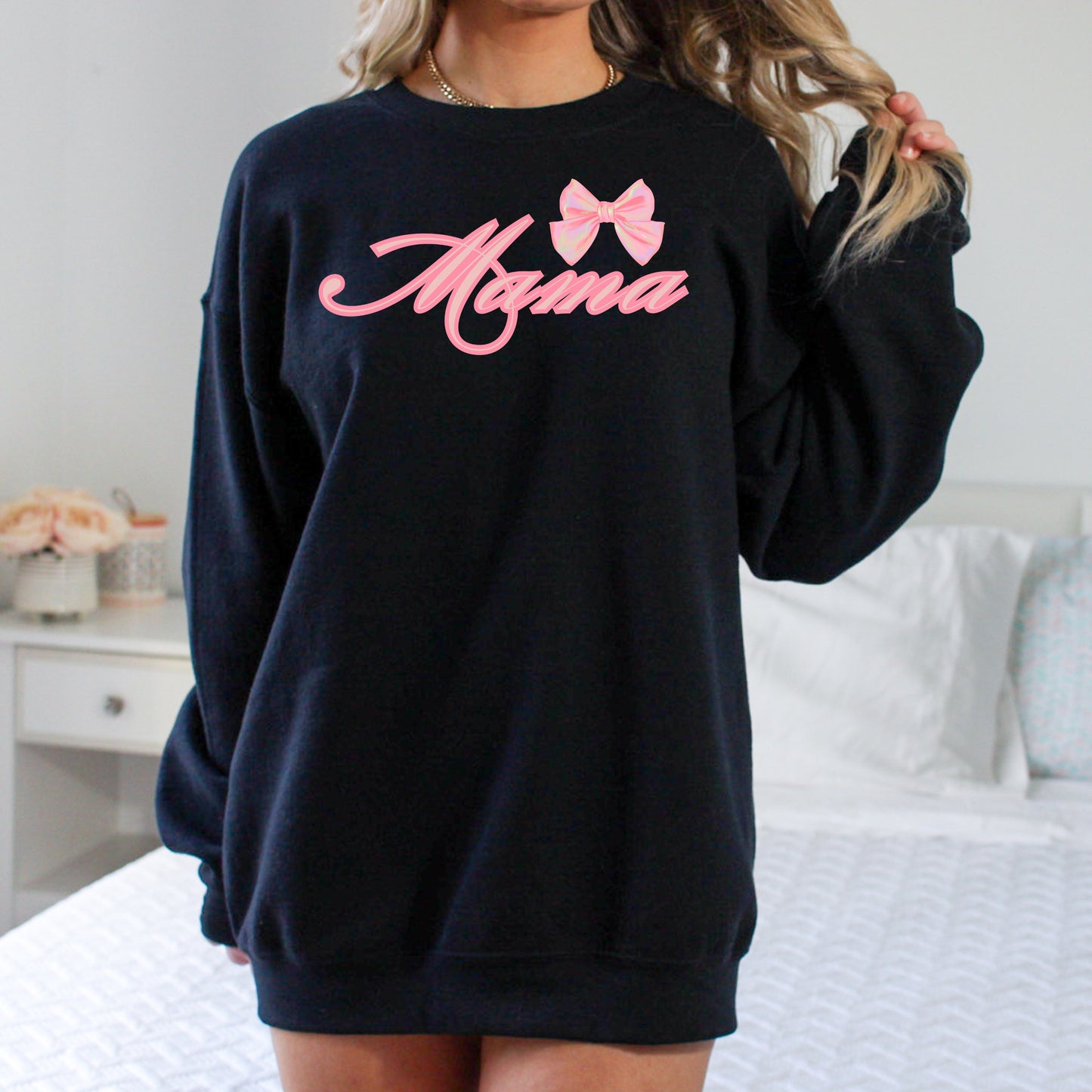 Mama Bow Crewneck Sweatshirt - WaveBerry Threads