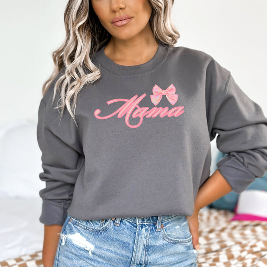 Mama Bow Crewneck Sweatshirt - WaveBerry Threads